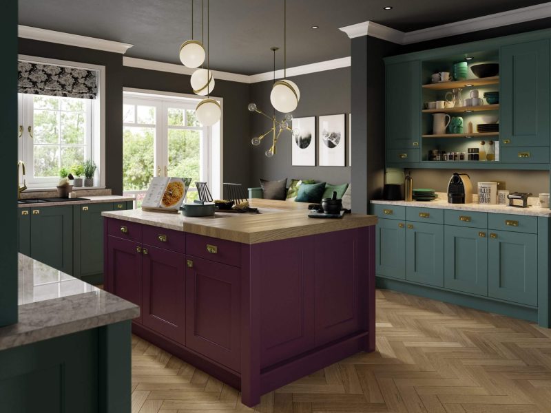 Florence Deep Heather and Viridian_Cameo 1_-Superior-Cabinets-Kitchen-Designs