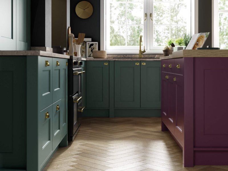 Florence Deep Heather and Viridian_Cameo 2_-Superior-Cabinets-Kitchen-Designs