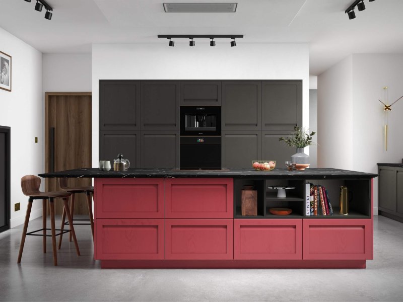 Harborne Graphite and CMS Chicory Red_Main Shoot_-Superior-Cabinets-Kitchen-Designs