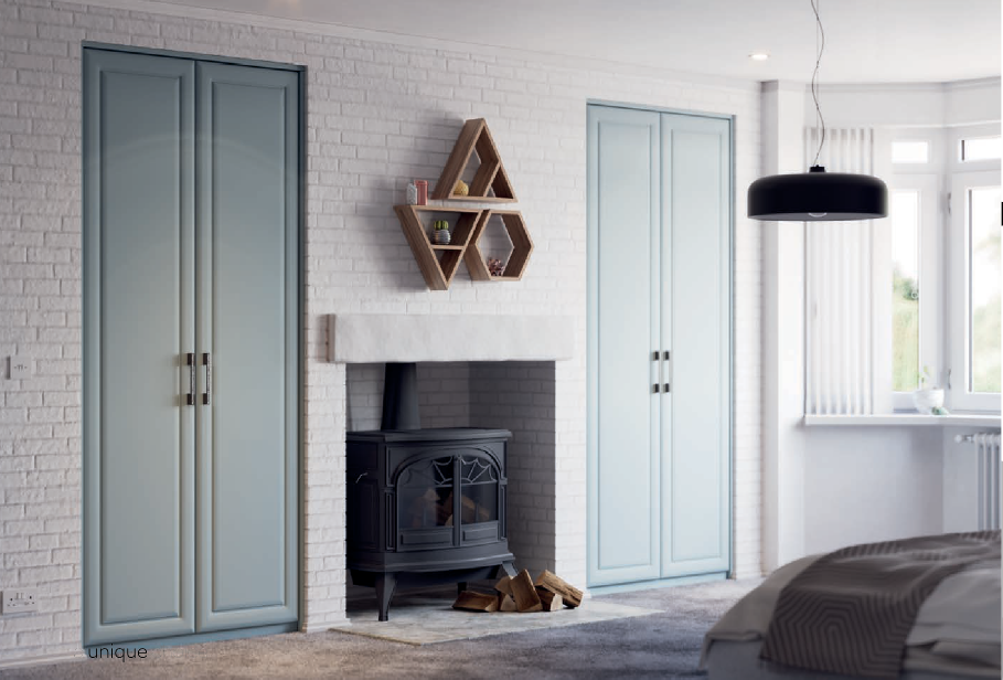 Pillow - Super Matt Fjord Bedroom Layout from Superior Cabinets of Bolton