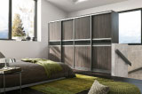 Primo - Aluminium - Mali Wenge MFC and Black Glass -Sliding Door Range